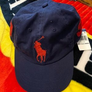 NWTs Polo Ralph Lauren Navy Cap with Red Polo logo